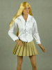 Nouveau Toys 1/6 Scale Female White Shirt & Beige Plaid Skirt Set
